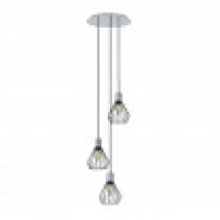Distribuidor - Lâmpadas Diversas | Lâmpadas Modernas | COLGANTE SAN PETERSBURGO 3XE14 NEGRO/CROMO REGX30X30 CM Ref: 153593052
